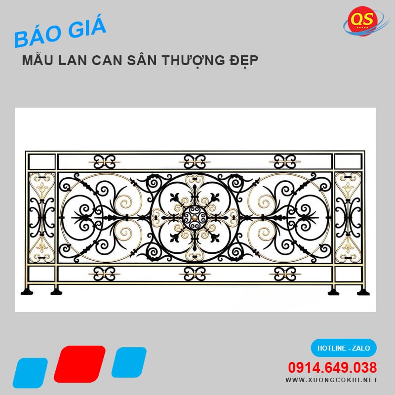 Báo giá 58+ mẫu lan can sắt sân thượng đẹp, độ bền cao