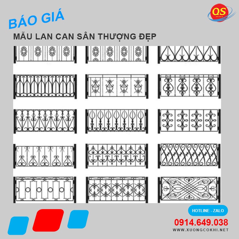 Báo giá 58+ mẫu lan can sắt sân thượng đẹp, độ bền cao