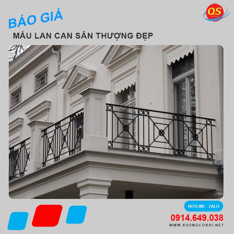 Báo giá 58+ mẫu lan can sắt sân thượng đẹp, độ bền cao