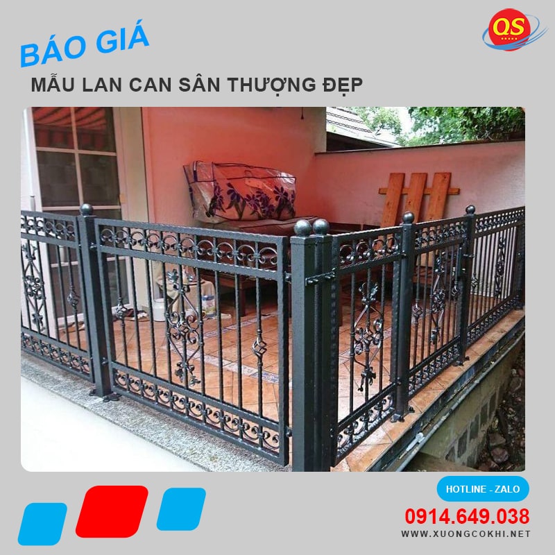 Báo giá 58+ mẫu lan can sắt sân thượng đẹp, độ bền cao