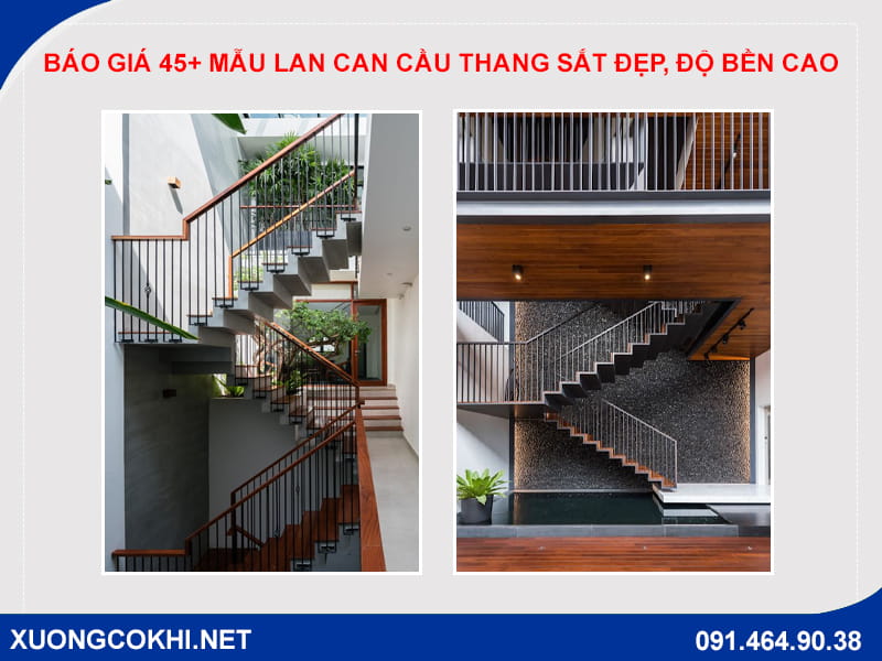 Báo giá 45+ mẫu lan can cầu thang sắt đẹp, độ bền cao Báo giá 45+ mẫu lan can cầu thang sắt đẹp, độ bền cao
