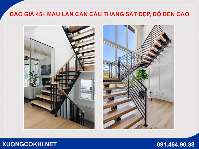 Báo giá 45+ mẫu lan can cầu thang sắt đẹp, độ bền cao Báo giá 45+ mẫu lan can cầu thang sắt đẹp, độ bền cao