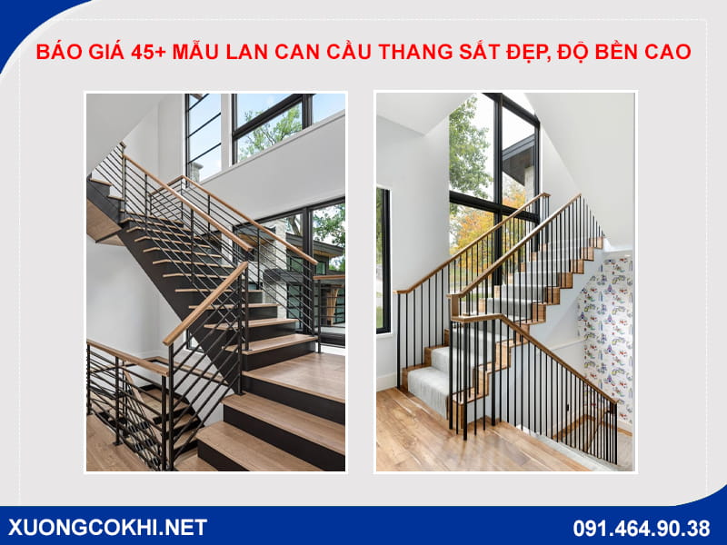 Báo giá 45+ mẫu lan can cầu thang sắt đẹp, độ bền cao Báo giá 45+ mẫu lan can cầu thang sắt đẹp, độ bền cao