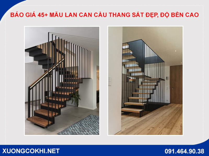 Báo giá 45+ mẫu lan can cầu thang sắt đẹp, độ bền cao Báo giá 45+ mẫu lan can cầu thang sắt đẹp, độ bền cao