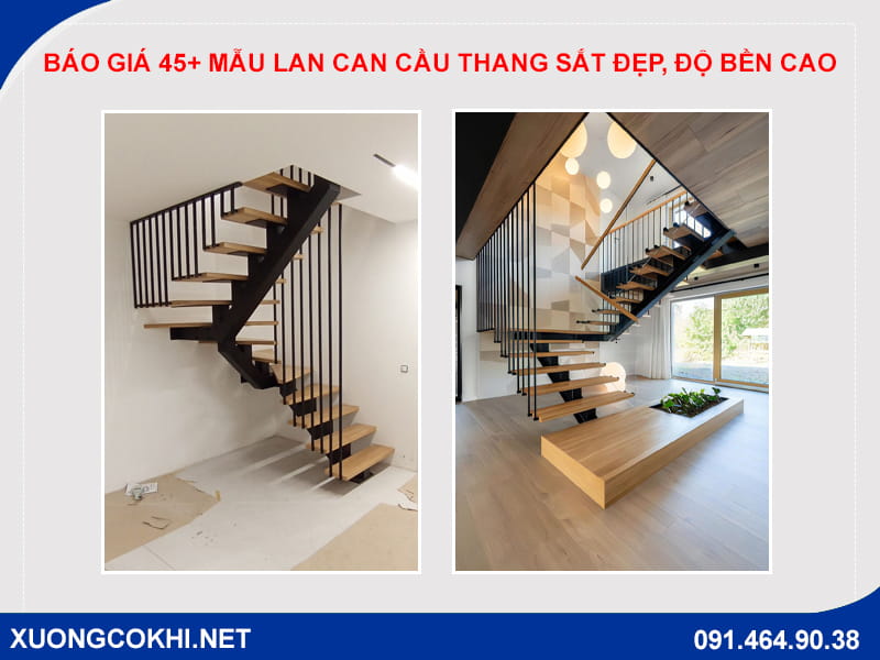Báo giá 45+ mẫu lan can cầu thang sắt đẹp, độ bền cao Báo giá 45+ mẫu lan can cầu thang sắt đẹp, độ bền cao