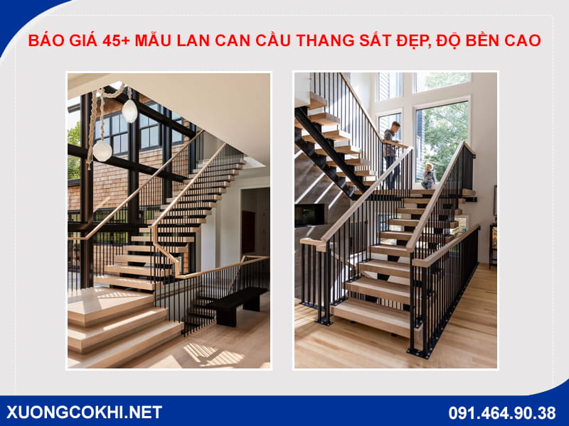 Báo giá 45+ mẫu lan can cầu thang sắt đẹp, độ bền cao Báo giá 45+ mẫu lan can cầu thang sắt đẹp, độ bền cao