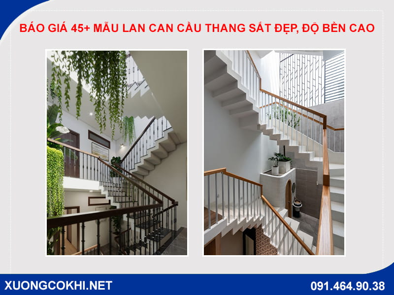 Báo giá 45+ mẫu lan can cầu thang sắt đẹp, độ bền cao Báo giá 45+ mẫu lan can cầu thang sắt đẹp, độ bền cao