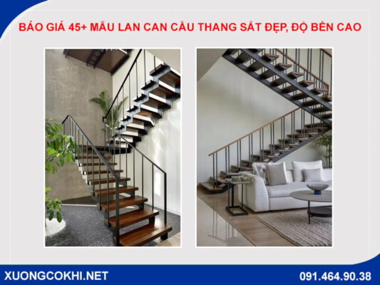 Báo giá 45+ mẫu lan can cầu thang sắt đẹp, độ bền cao
