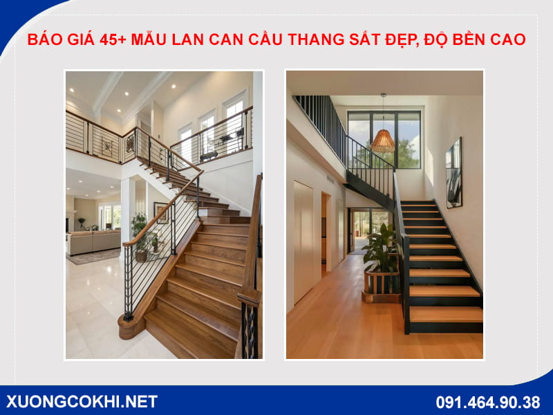 Báo giá 45+ mẫu lan can cầu thang sắt đẹp, độ bền cao Báo giá 45+ mẫu lan can cầu thang sắt đẹp, độ bền cao