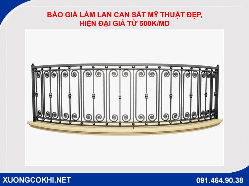 Báo giá làm lan can sắt mỹ thuật đẹp, hiện đại giá từ 500k/md