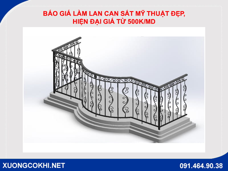 Báo giá làm lan can sắt mỹ thuật đẹp, hiện đại giá từ 500k/md