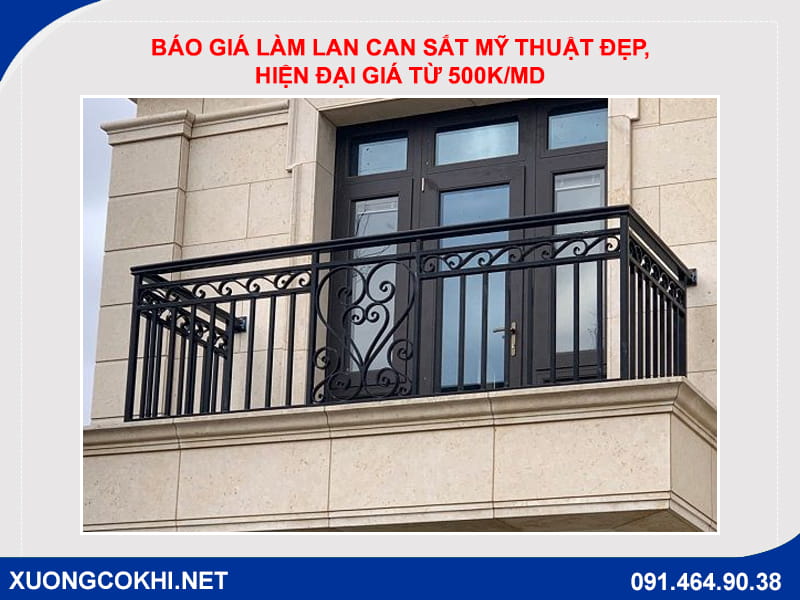 Báo giá làm lan can sắt mỹ thuật đẹp, hiện đại giá từ 500k/md