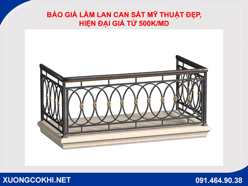 Báo giá làm lan can sắt mỹ thuật đẹp, hiện đại giá từ 500k/md