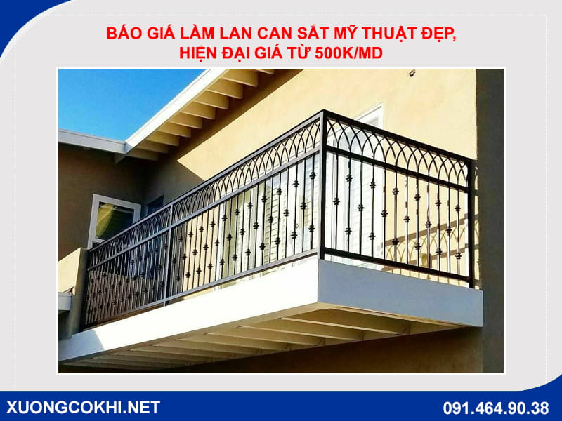 Báo giá làm lan can sắt mỹ thuật đẹp, hiện đại giá từ 500k/md