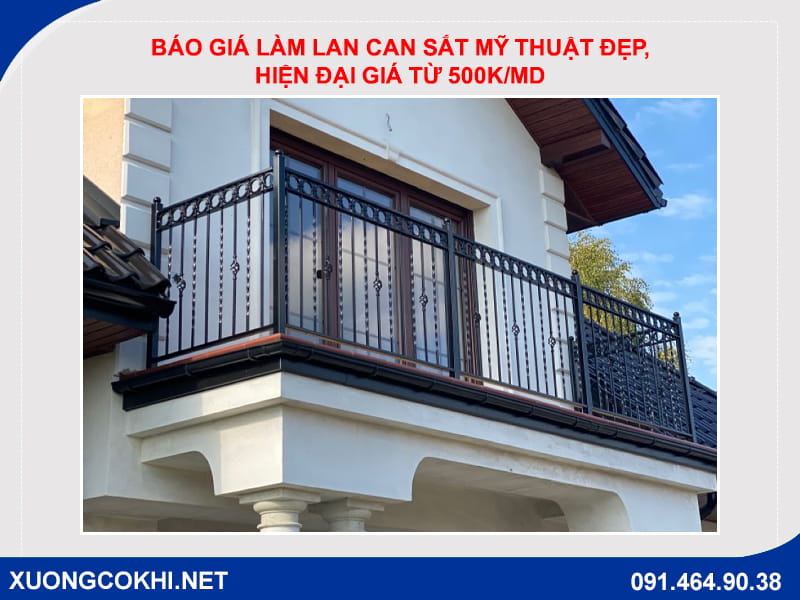Báo giá làm lan can sắt mỹ thuật đẹp, hiện đại giá từ 500k/md