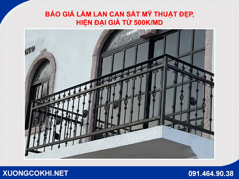 Báo giá làm lan can sắt mỹ thuật đẹp, hiện đại giá từ 500k/md