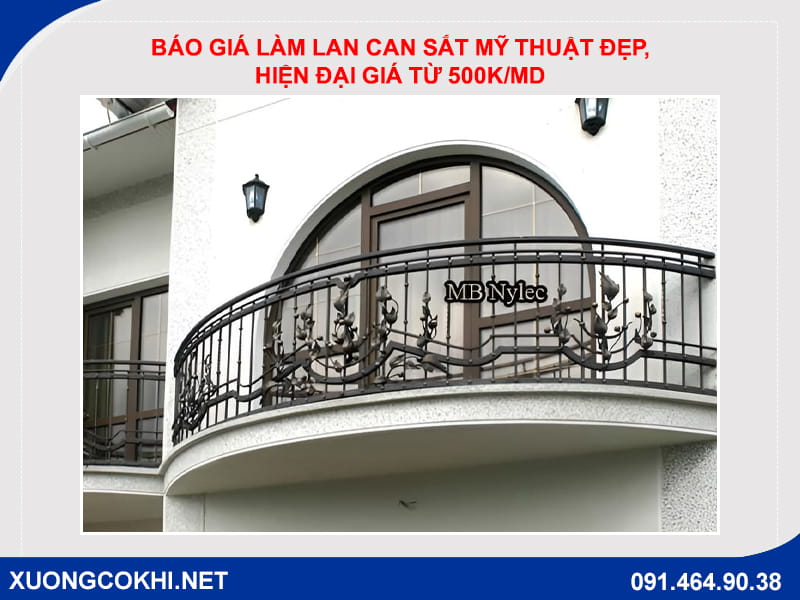 Báo giá làm lan can sắt mỹ thuật đẹp, hiện đại giá từ 500k/md
