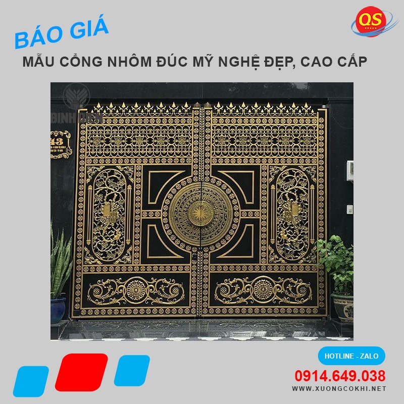 Báo giá 100 mẫu cổng nhôm đúc đẹp, hiện đại tại Hà Nội