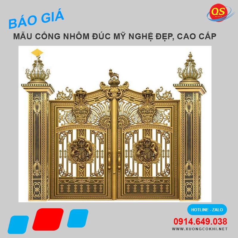 Báo giá 100 mẫu cổng nhôm đúc đẹp, hiện đại tại Hà Nội