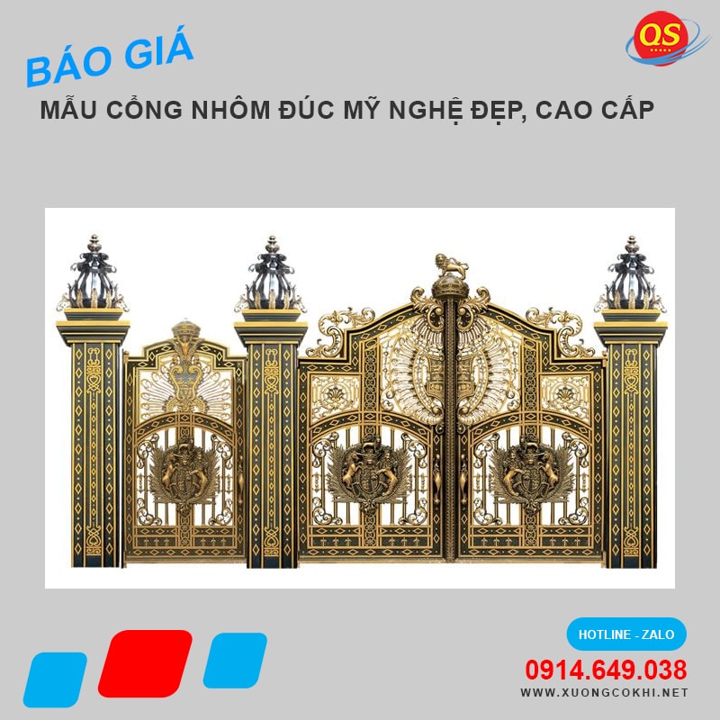 Báo giá 100 mẫu cổng nhôm đúc đẹp, hiện đại tại Hà Nội