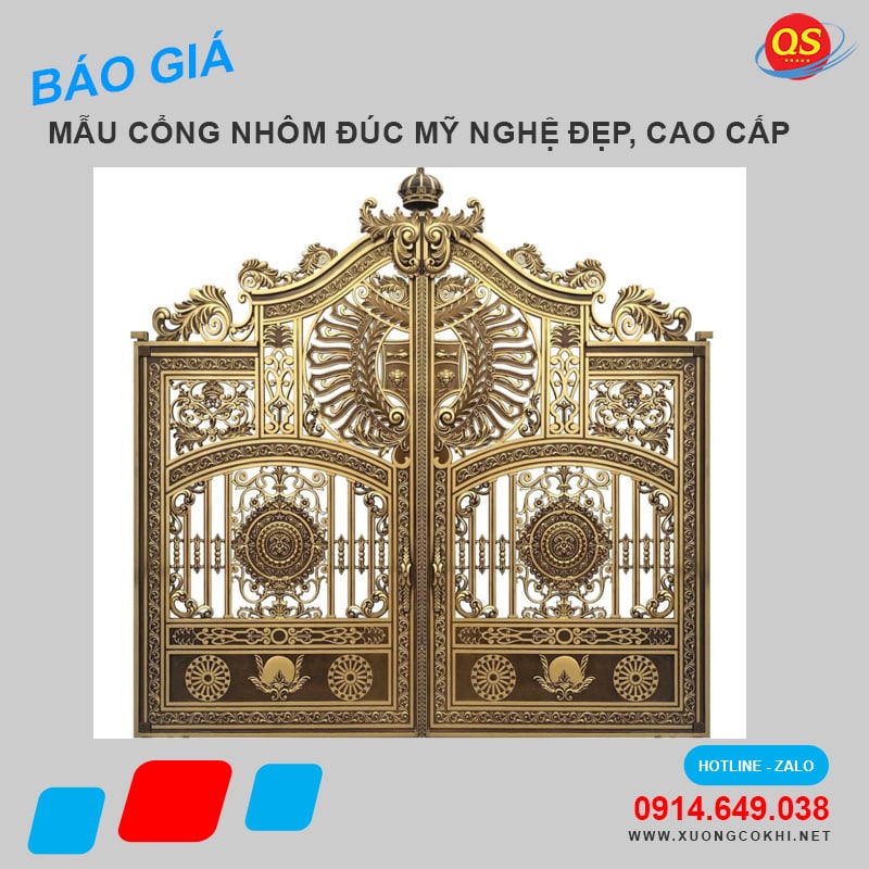 Báo giá 100 mẫu cổng nhôm đúc đẹp, hiện đại tại Hà Nội