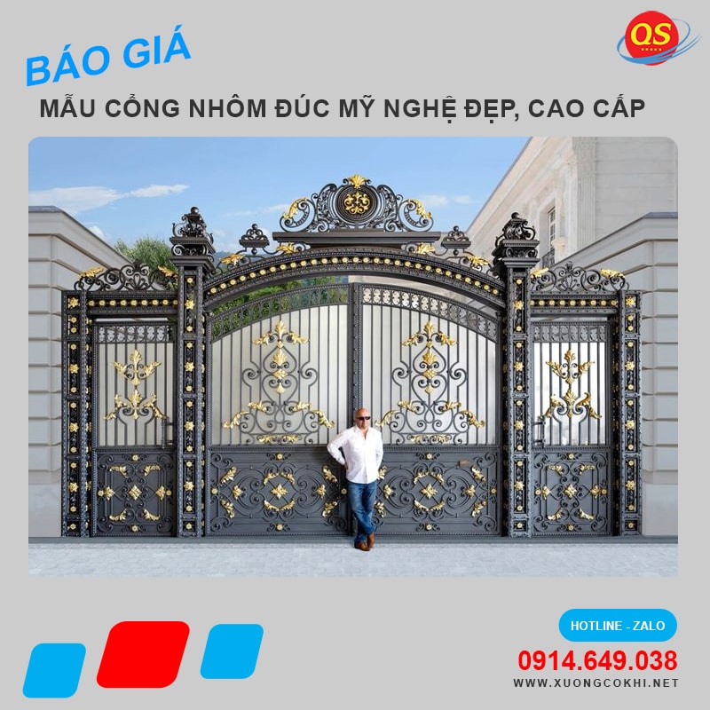 Báo giá 100 mẫu cổng nhôm đúc đẹp, hiện đại tại Hà Nội