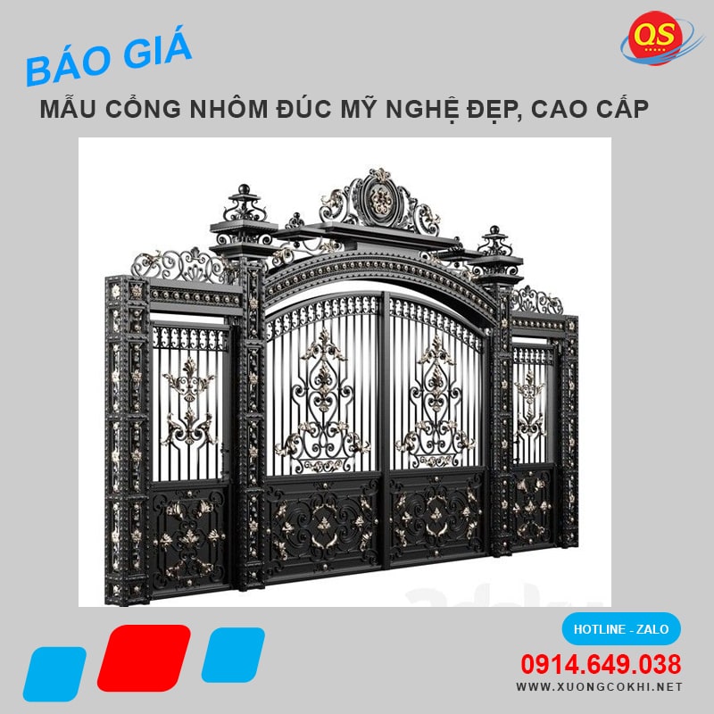 Báo giá 100 mẫu cổng nhôm đúc đẹp, hiện đại tại Hà Nội