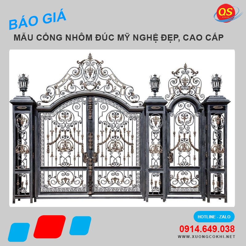 Báo giá 100 mẫu cổng nhôm đúc đẹp, hiện đại tại Hà Nội