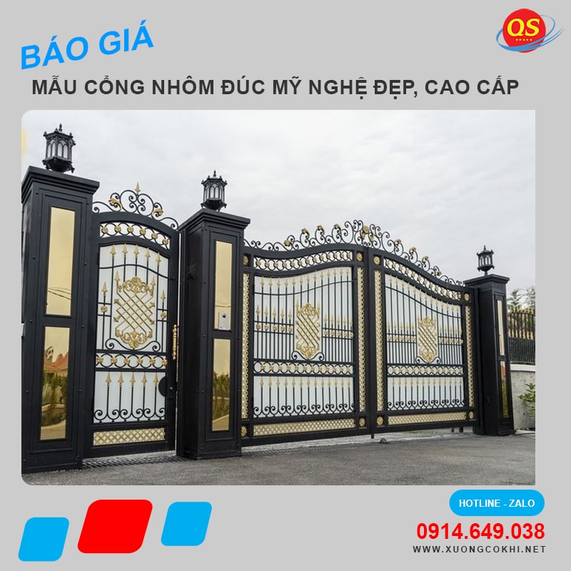 Báo giá 100 mẫu cổng nhôm đúc đẹp, hiện đại tại Hà Nội