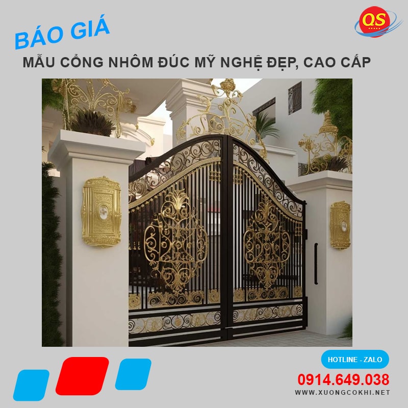 Báo giá 100 mẫu cổng nhôm đúc đẹp, hiện đại tại Hà Nội