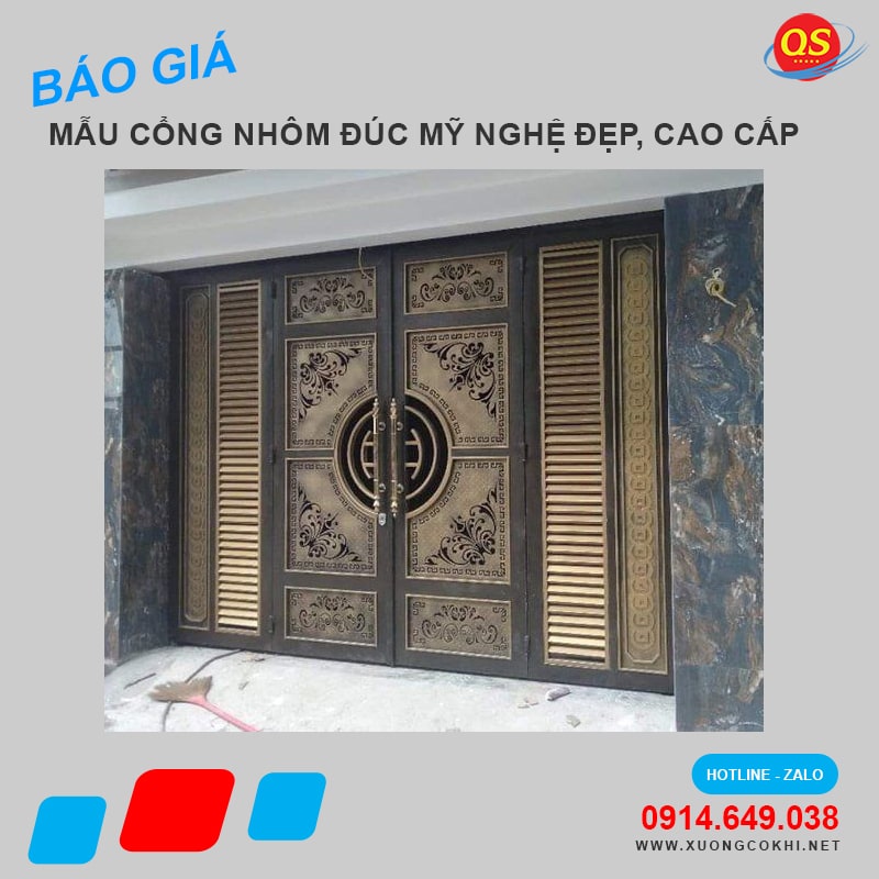 Báo giá 100 mẫu cổng nhôm đúc đẹp, hiện đại tại Hà Nội