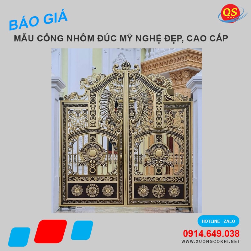 Báo giá 100 mẫu cổng nhôm đúc đẹp, hiện đại tại Hà Nội