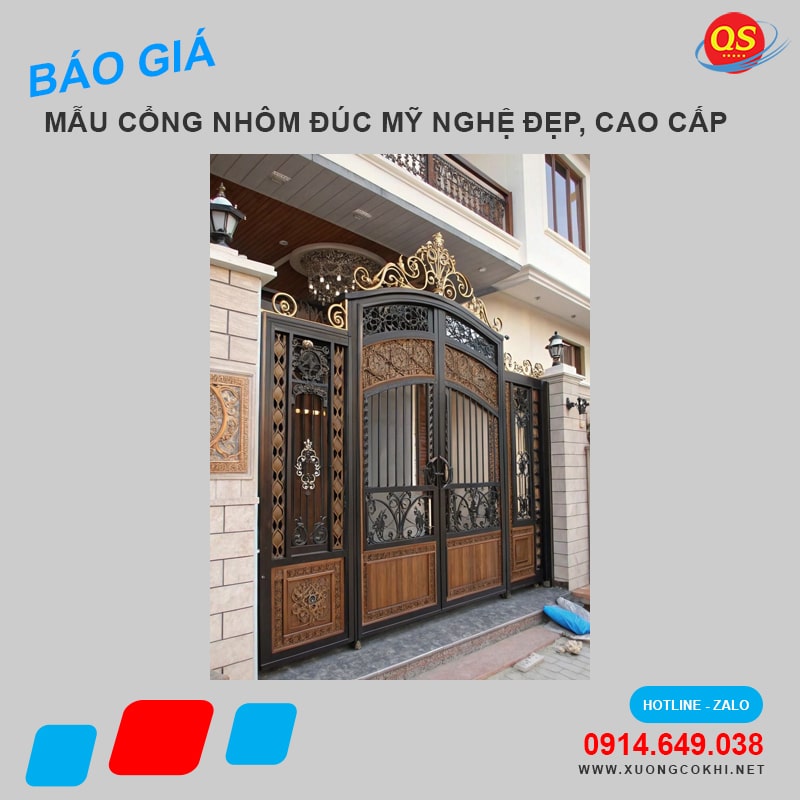 Báo giá 100 mẫu cổng nhôm đúc đẹp, hiện đại tại Hà Nội