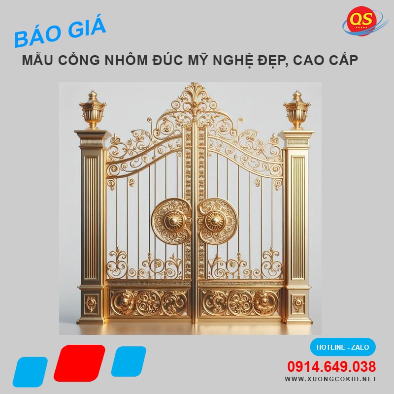 Báo giá 100 mẫu cổng nhôm đúc đẹp, hiện đại tại Hà Nội