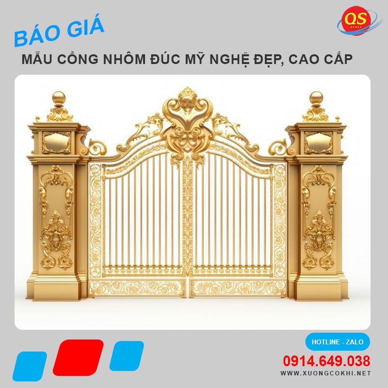 Báo giá 100 mẫu cổng nhôm đúc đẹp, hiện đại tại Hà Nội