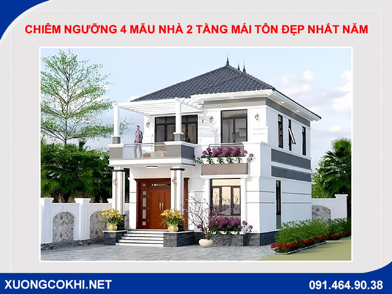 Mẫu nhà 2 tầng mái tôn diện tích hẹp