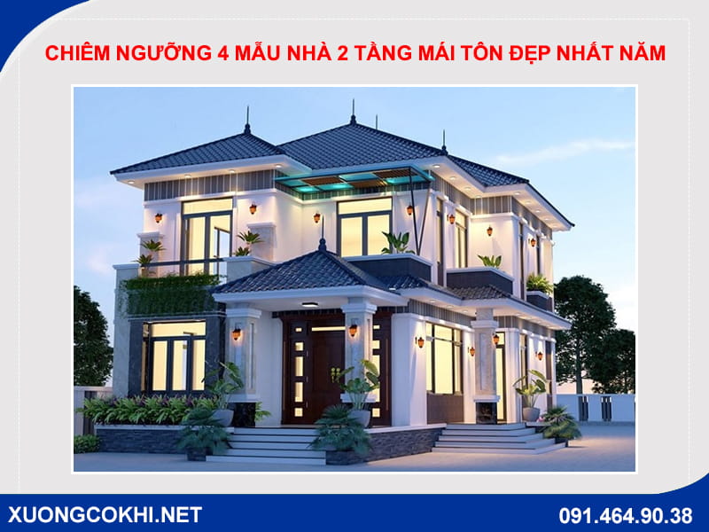 Mẫu nhà lợp mái tôn kiểu mái thái