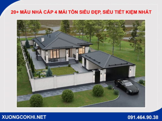 20+ Mẫu nhà cấp 4 mái tôn siêu đẹp, siêu tiết kiệm nhất