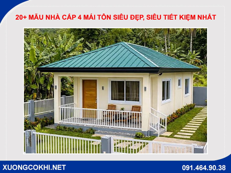20+ Mẫu nhà cấp 4 mái tôn siêu đẹp, siêu tiết kiệm nhất