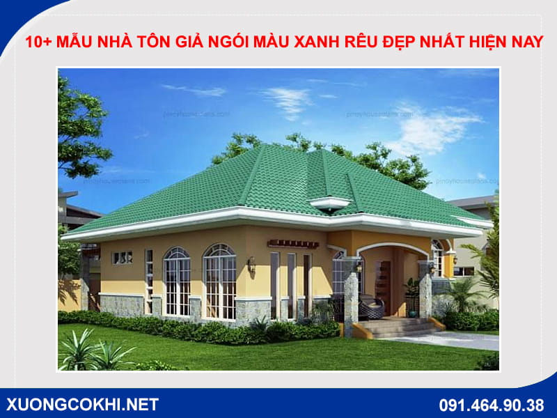 10+ mẫu nhà tôn giả ngói màu xanh rêu đẹp nhất hiện nay