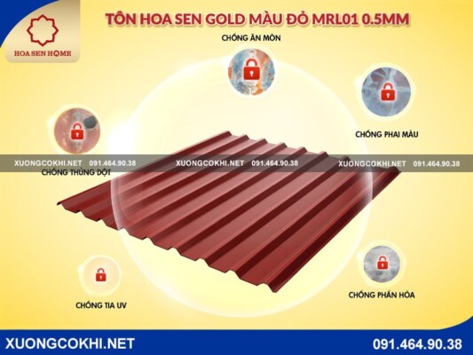 Tôn Hoa Sen giá từ 58.000VNĐ/m2, độ bền cao