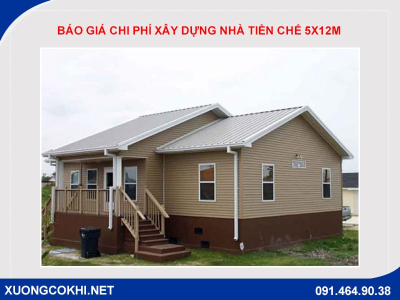 Báo giá chi phí xây dựng nhà tiền chế 5x12m cập nhật 2024