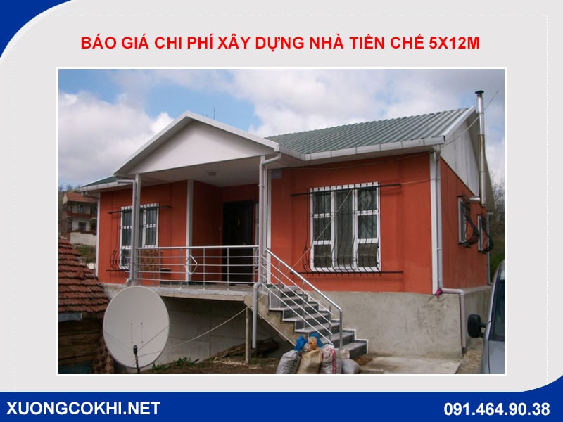 Báo giá chi phí xây dựng nhà tiền chế 5x12m cập nhật 2024