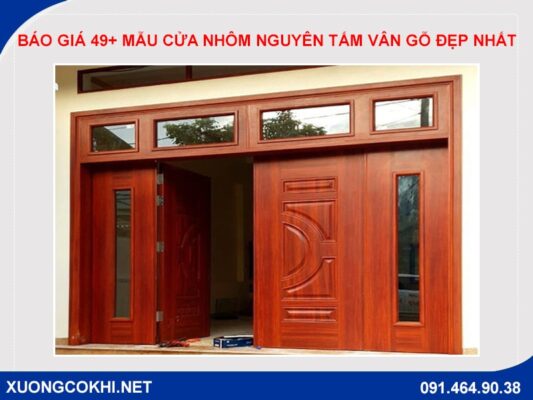 Báo giá 49+ mẫu cửa nhôm nguyên tấm vân gỗ đẹp nhất 