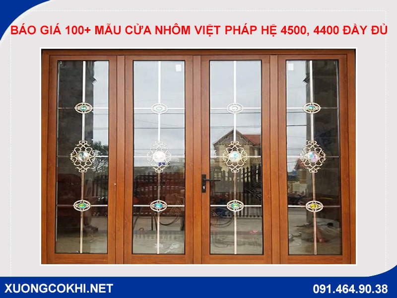 Báo giá 100+ mẫu cửa nhôm Việt Pháp hệ 4500, 4400 đầy đủ