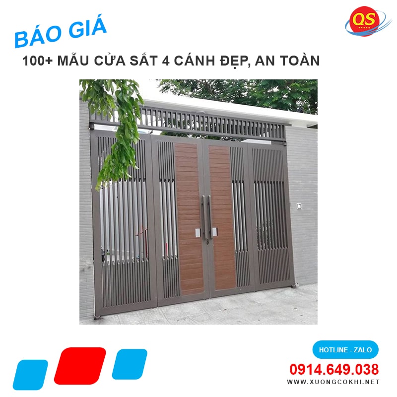Báo giá cửa sắt 4 cánh tại Hà Nội giá chỉ từ 3 triệu đồng/bộ