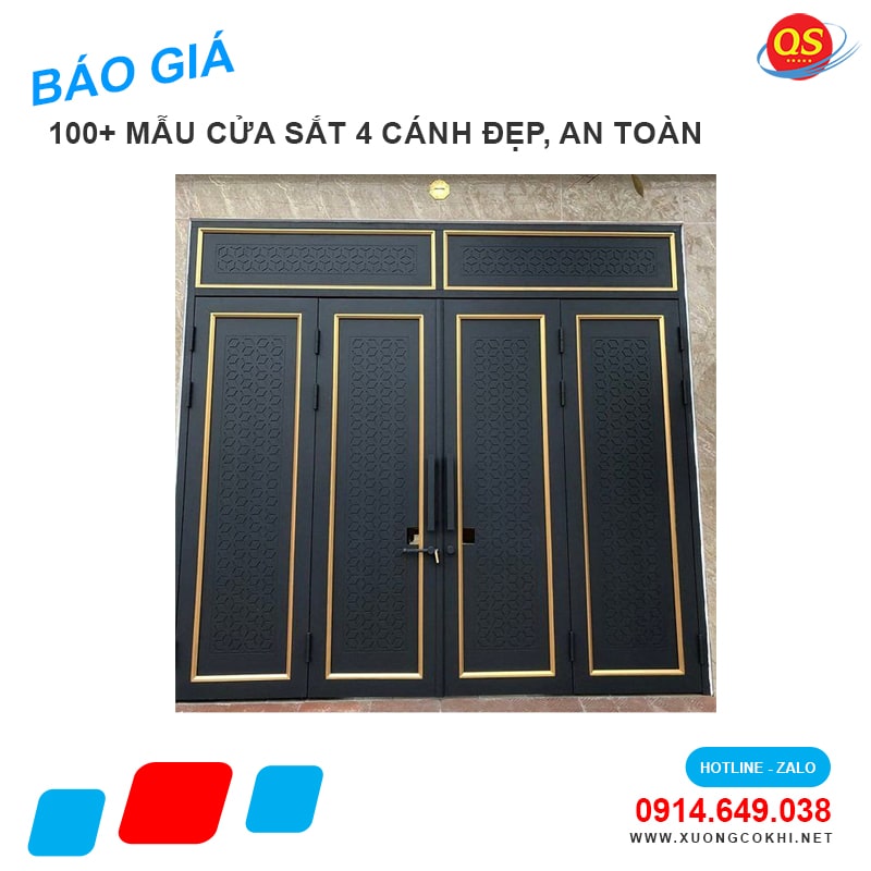 Báo giá cửa sắt 4 cánh tại Hà Nội giá chỉ từ 3 triệu đồng/bộ