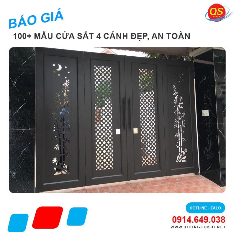 Báo giá cửa sắt 4 cánh tại Hà Nội giá chỉ từ 3 triệu đồng/bộ