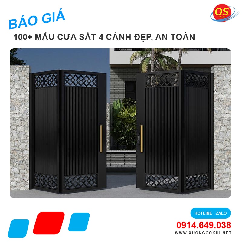 Báo giá cửa sắt 4 cánh tại Hà Nội giá chỉ từ 3 triệu đồng/bộ