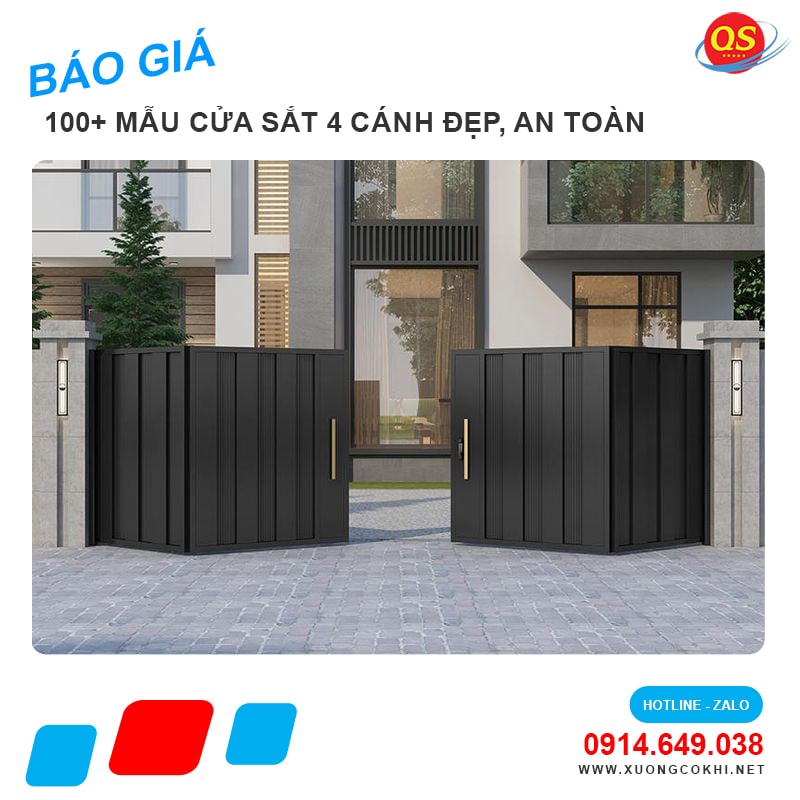 Báo giá cửa sắt 4 cánh tại Hà Nội giá chỉ từ 3 triệu đồng/bộ